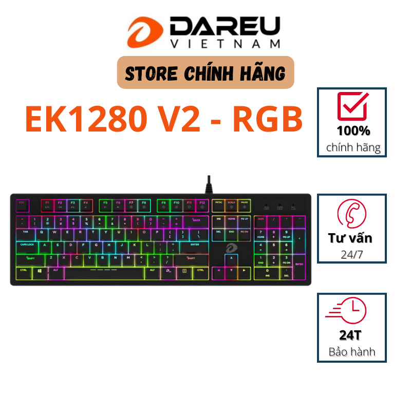 Dareu EK1280s V2 / EK1280 V2 104KEY mechanical keyboard (RGB, Blue ...
