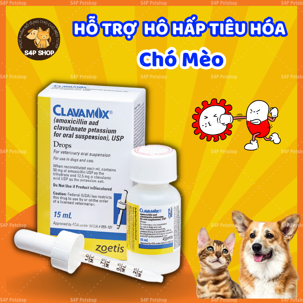 Clavamox Drops Syrup Supports Skin Infections, Urination, Bladder For ...