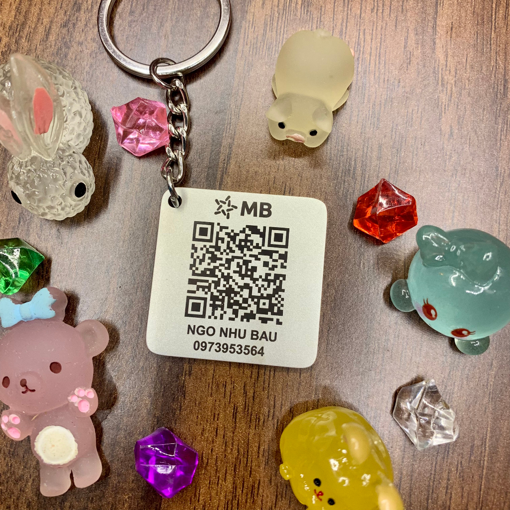 Qr code keychain made of stainless steel engraved upon request | Shopee ...