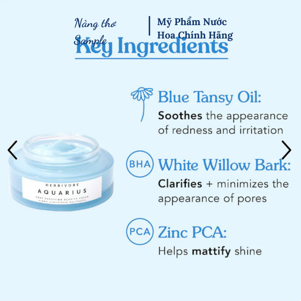 Sample Sample Aquarinus Herbivore Us Light Moisturizer Sample Purifies