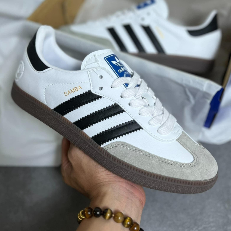 Adidas Samba White Black Sneaker For Men And Women With 3 Stripes In ...
