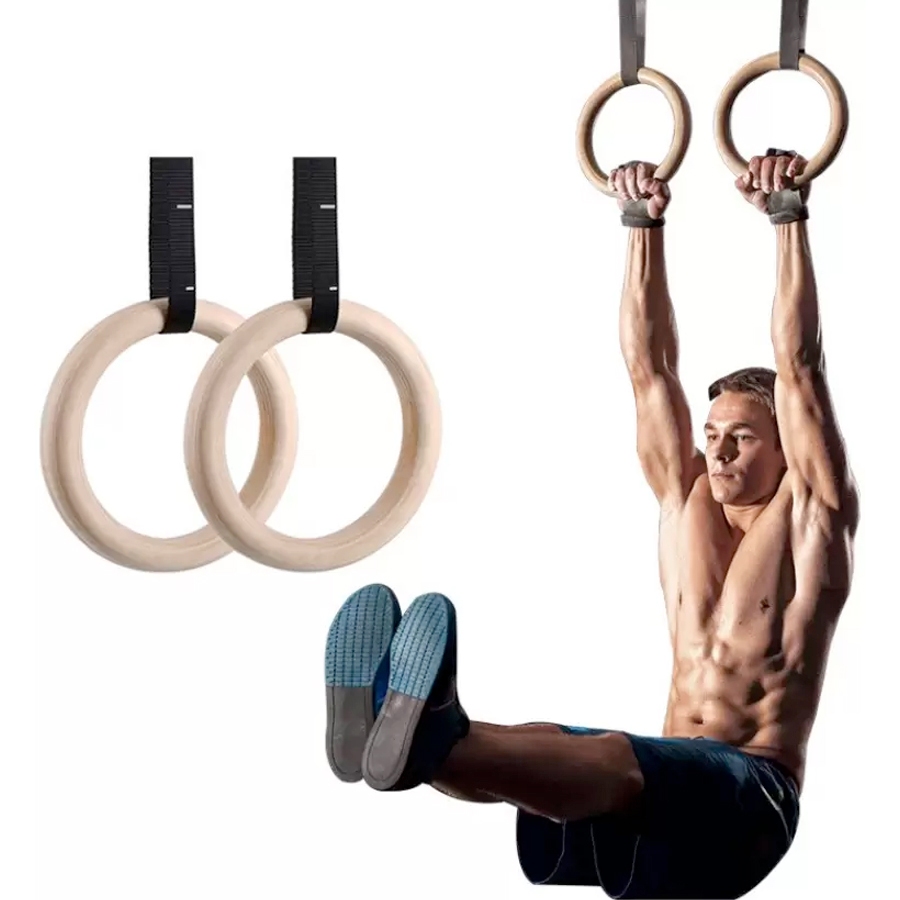 Rings Gymnastic Birch Wood 28mm 32mm Dip Practice With Single Street