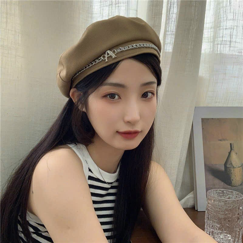 Beret Beret Hat With Japanese Style Motifs, Winter Ao Hat For Women