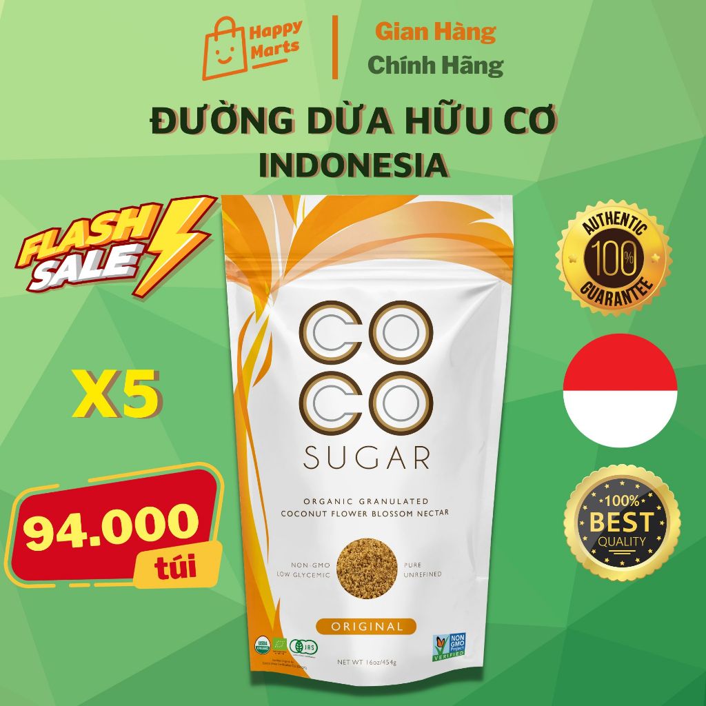 [5 Bags] PT COCO Sugar Organic coconut nectar 454g can be used
