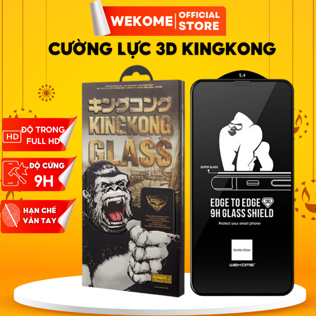 IPHONE Kingkong 3D Wekome Tempered Glass Transparent HD Screen