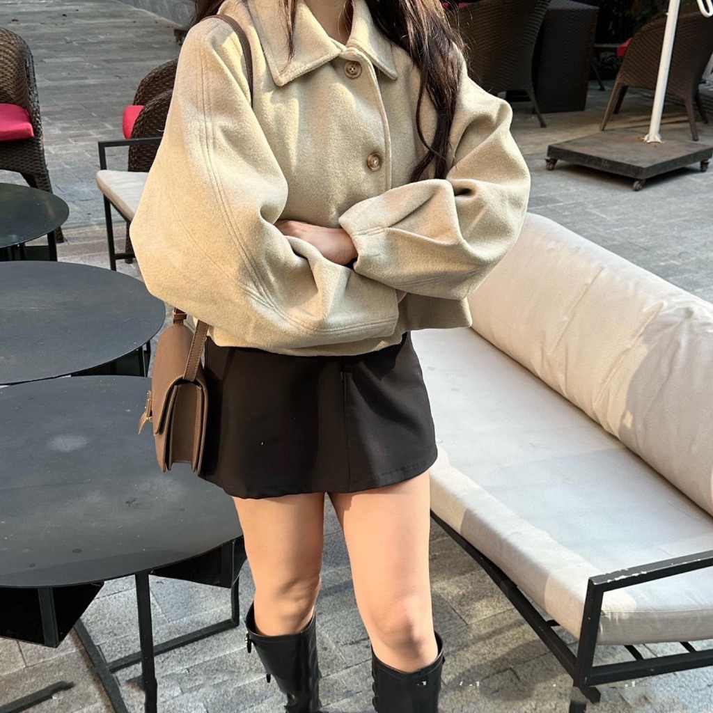 Yoome clothing 3-button puff sleeveJacket | Shopee Philippines