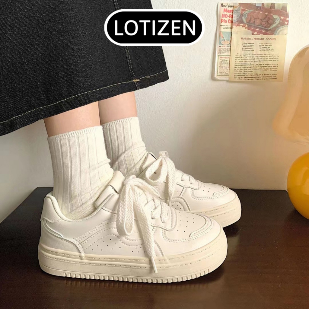 Hottrend soft high quality white leather women's sneakers Code G010 ...