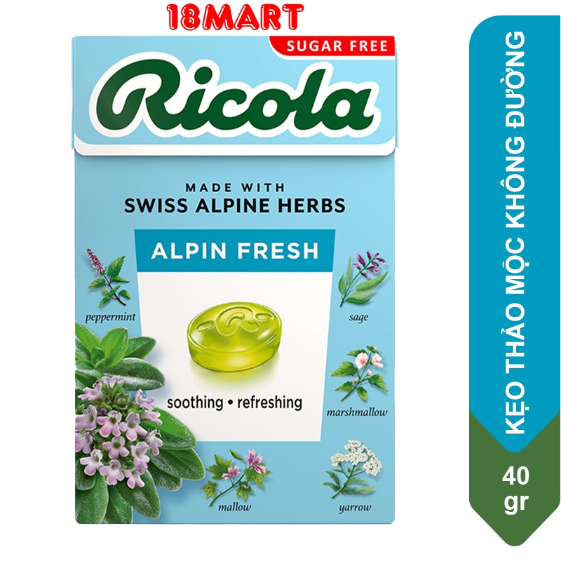Ricola Swiss Herb Lozenges SugarFree Herbal Candy Paper Box 40g