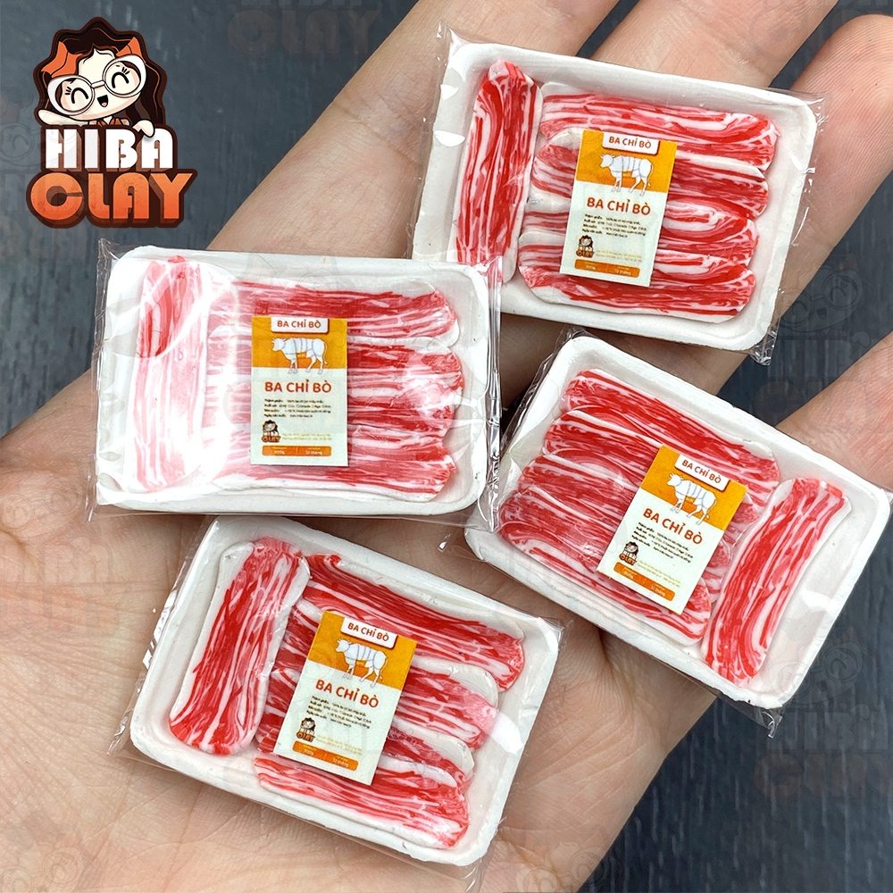 Tiny model of 1 tray of supermarket beef brisket (thin cut) 002, mini ...