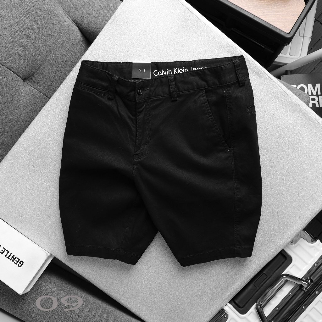 Men's khaki shorts Shorts plain black khaki men's Big size 36 CKVNXK