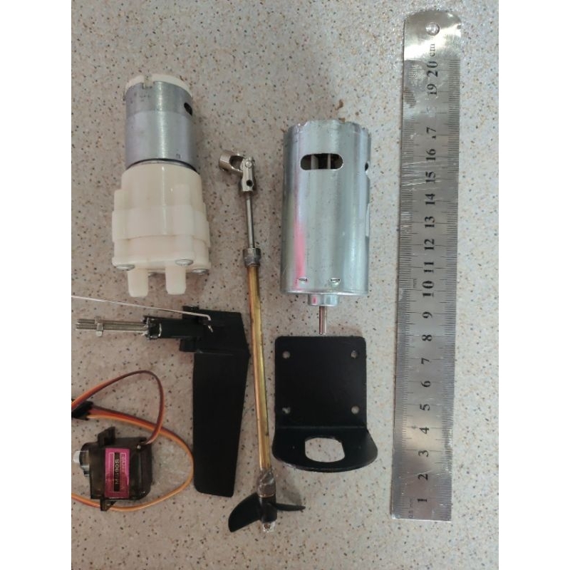 Rc Boat Processing Combo 3mm Shaft motor 550, Propeller Shaft, Steering Wheel, servo, Radiator