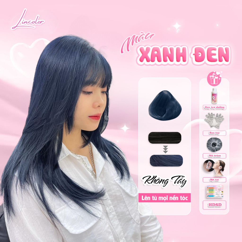 OXY Hair Color, Charcoal Blue Hair Dye, No Bleach, Lin-Color, Included ...