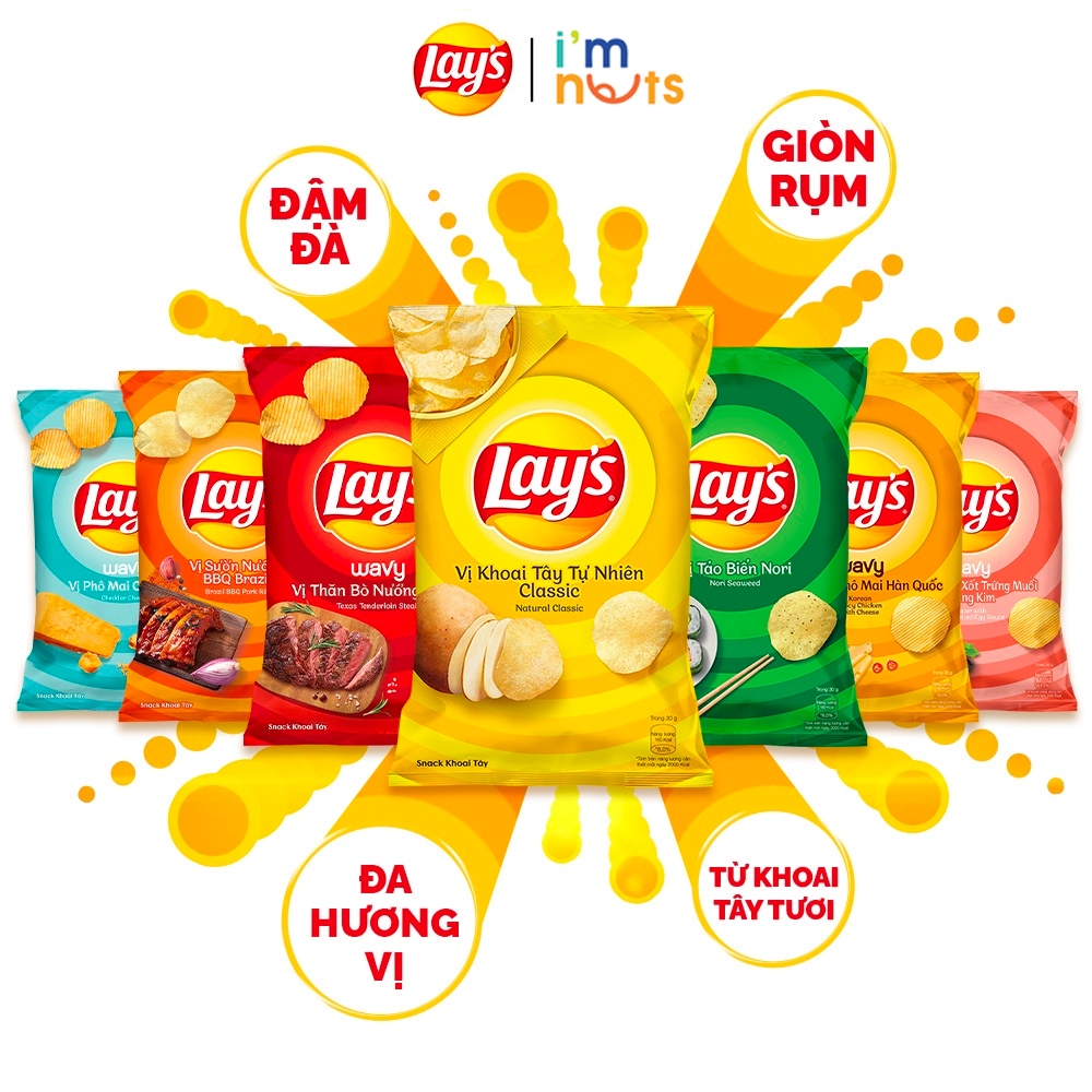 Lays Potato Snacks in all flavors in small and large packages | Shopee ...