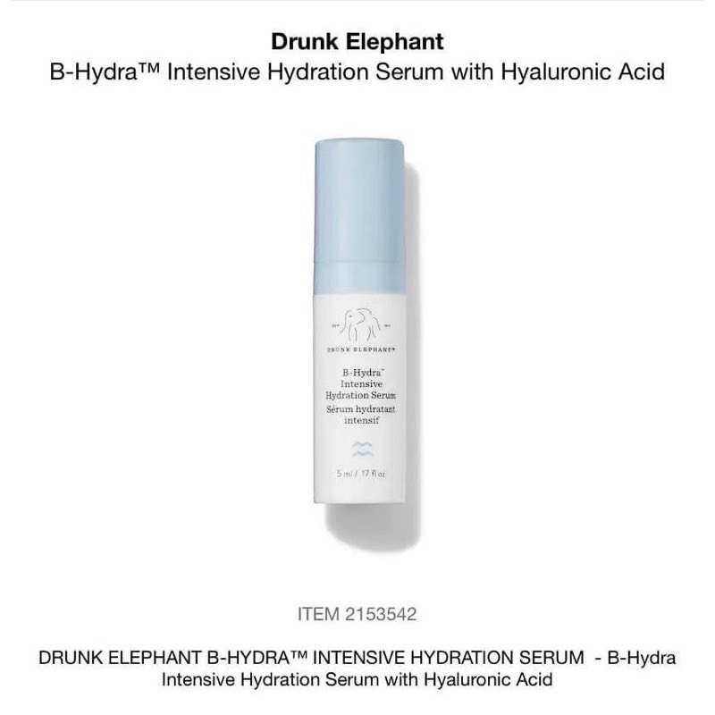 Drunk Elephant B-Hydra Intensive Hydration Serum 1 Set 6x5ml | Shopee ...