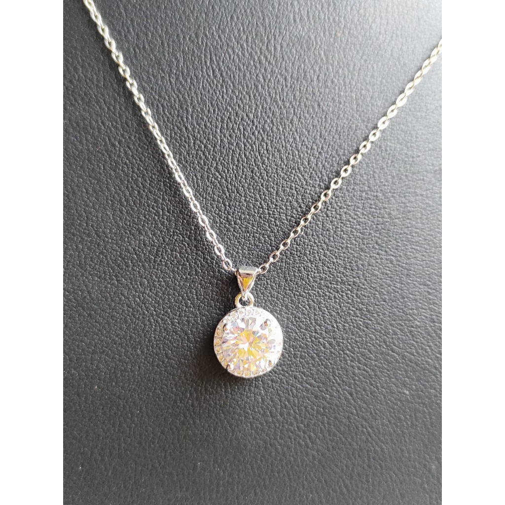 Silver Chain Studded With 1 Stone CZ 10 Sparkling Wire 50 cm Long In ...