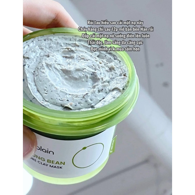 Beplain Green Bean Clay Mask to Tighten Pores, Reduce Blackheads 120ml ...
