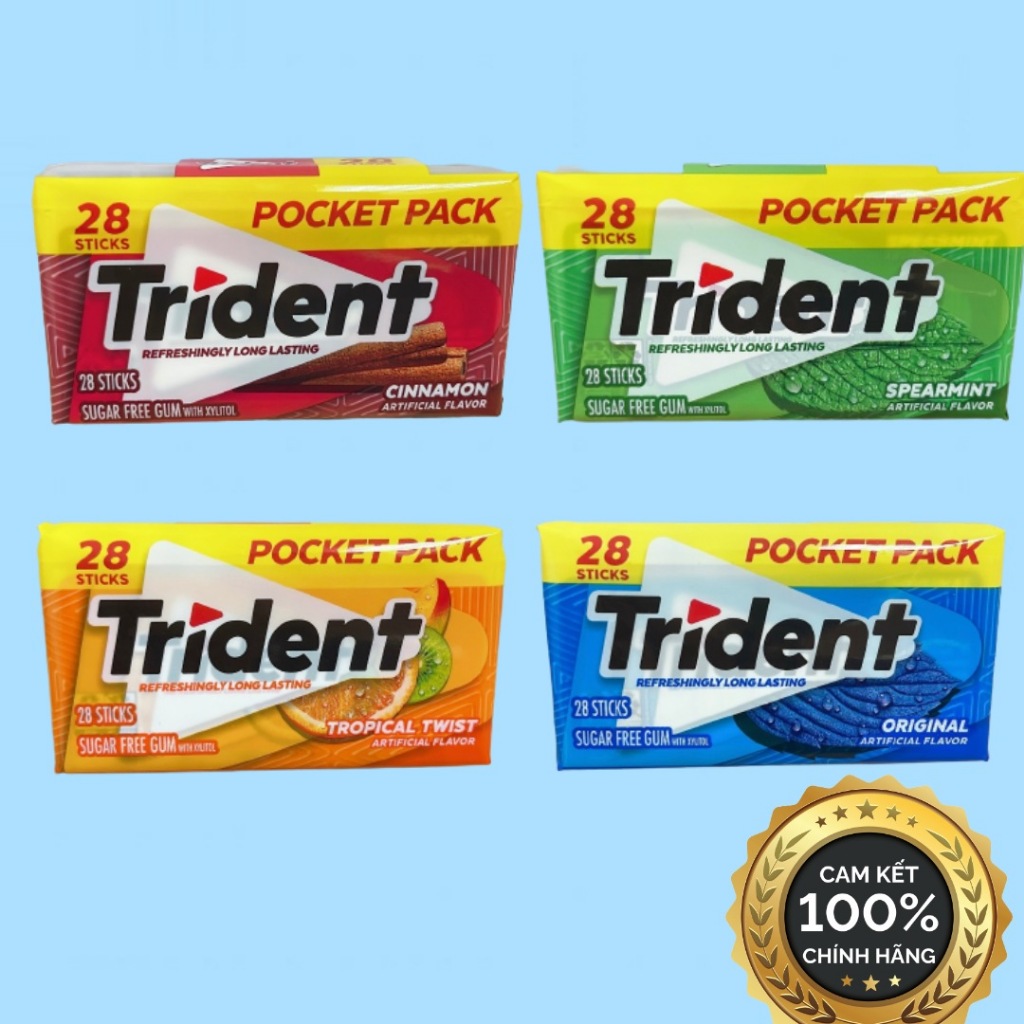 [Box Of 28]Trident Gum Sugar-Free Mouth Freshening Candy Imported from ...
