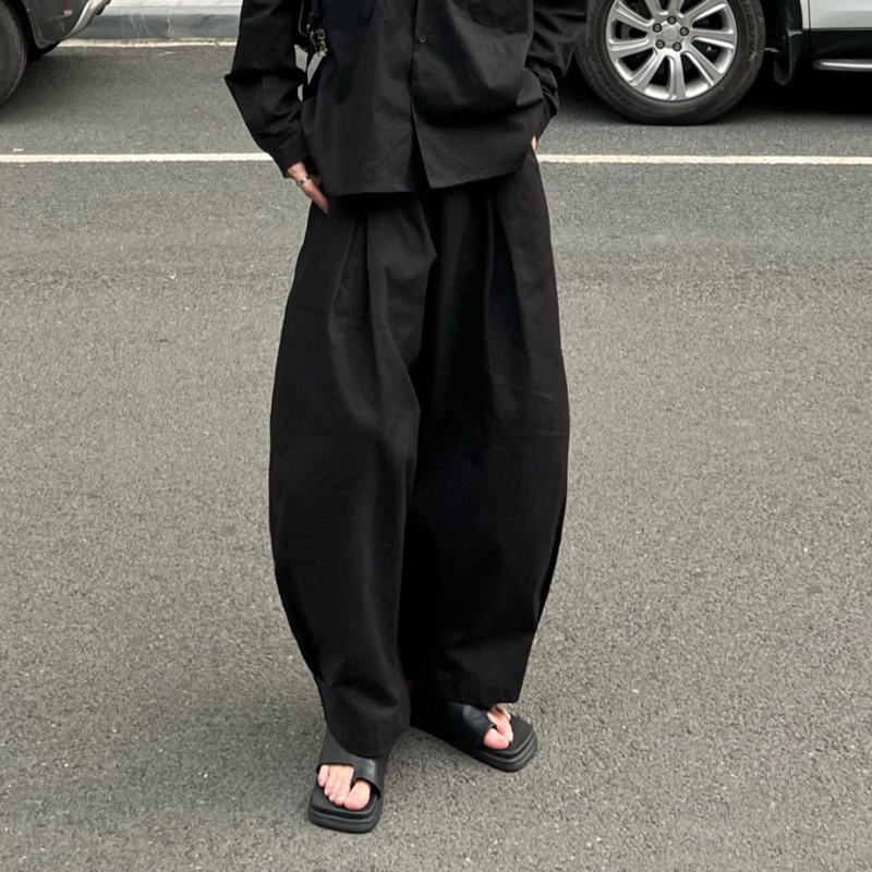 AGOB - JAPANESE STYLE WIDE-FORM LINEN CROP PANTS - GLIMPSE CROP PANTS ...