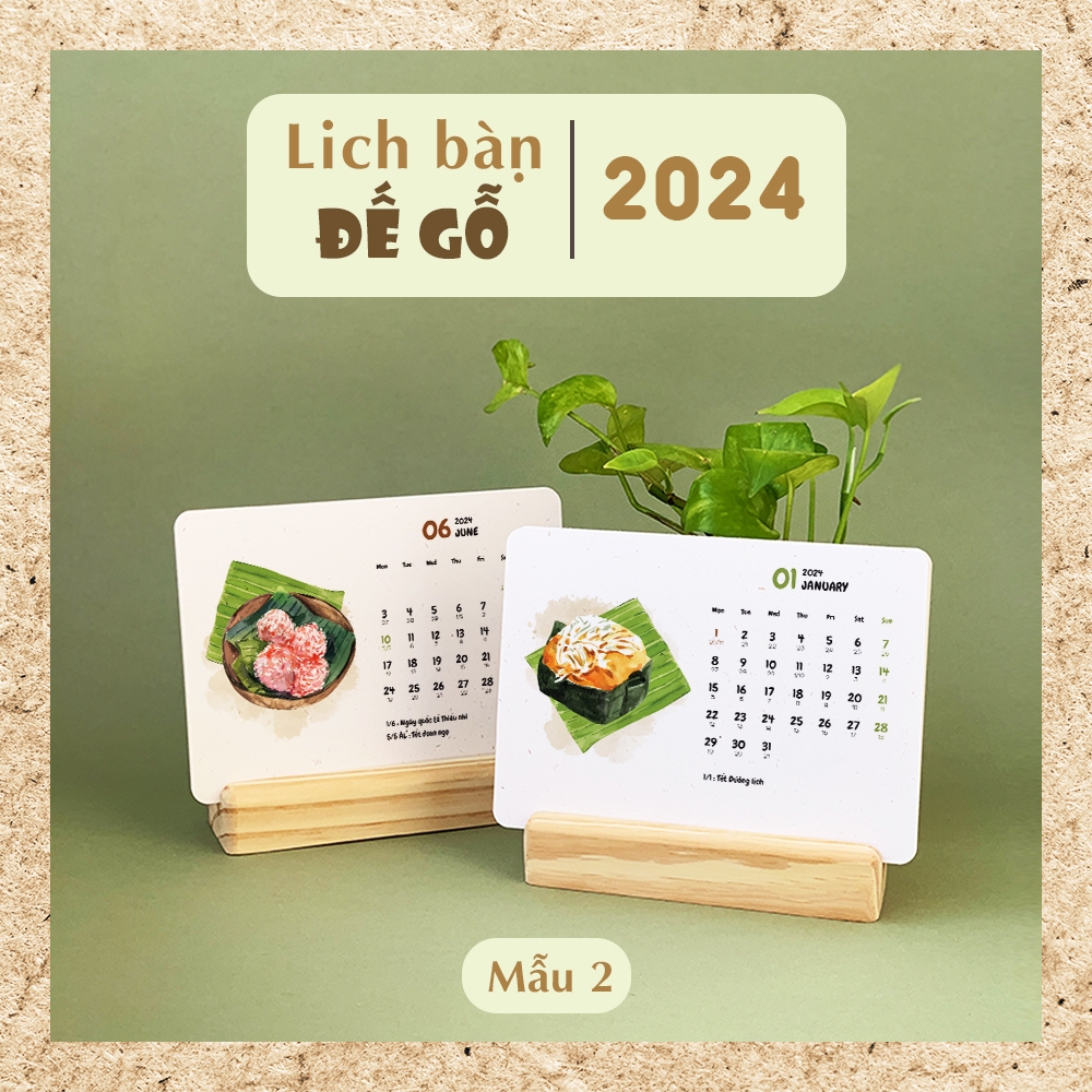 Desktop Calendar 2024, Wooden Desk Calendar 2024, Yin And Yang Calendar