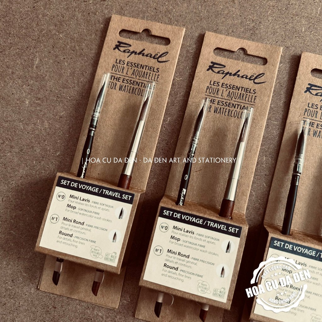 [Black Skin] Set Of 2 Raphael Essentials Watercolor Brushes Set De