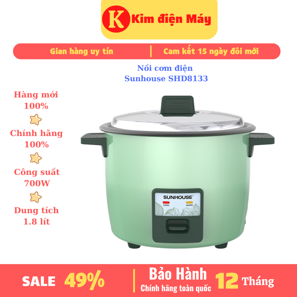 Sunhouse SHD8133 rice cooker, 1l8 rice cooker, 700W non-stick removable ...
