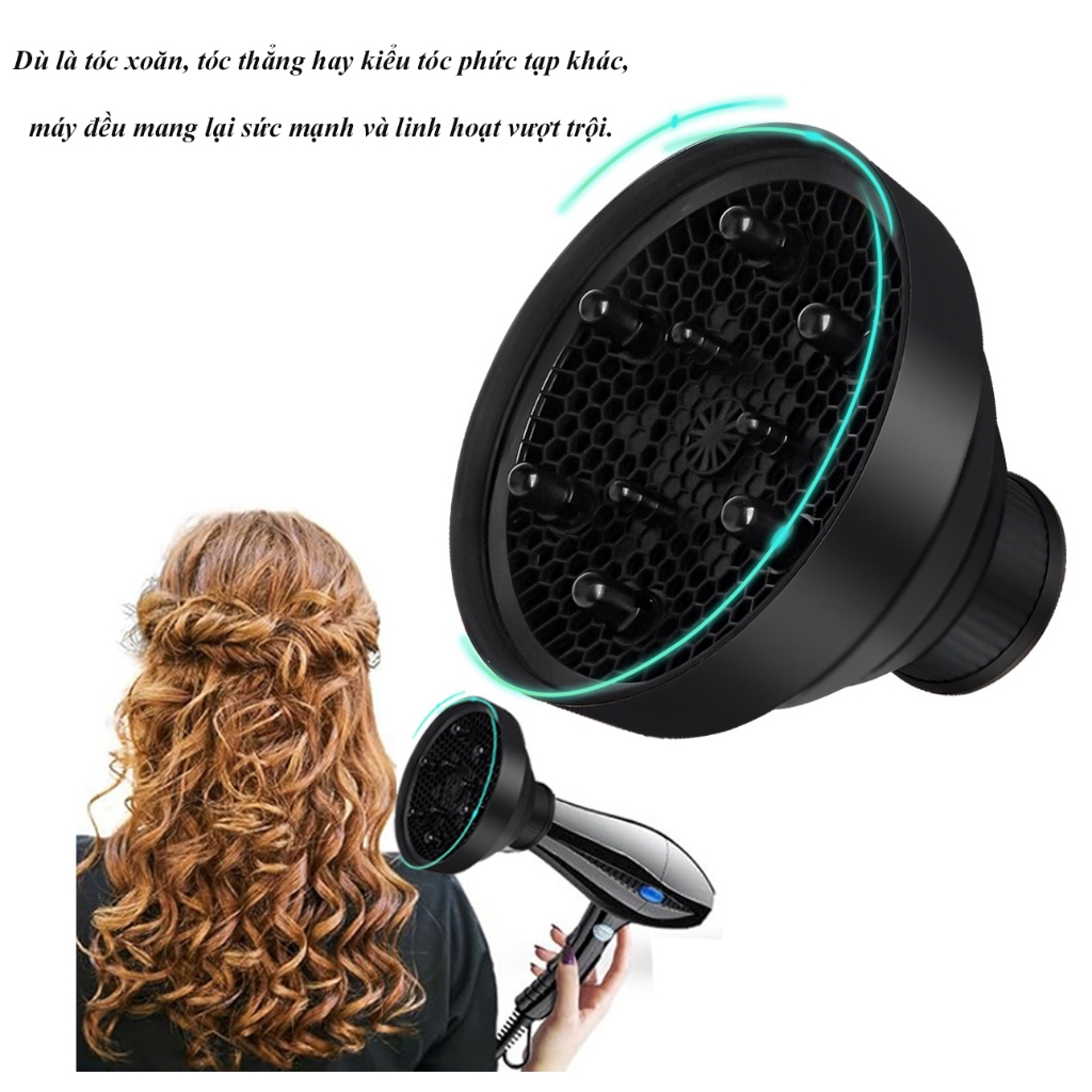 Black Diffuser Hair Dryer - Professional Natural Hair Dryer Diffuser ...