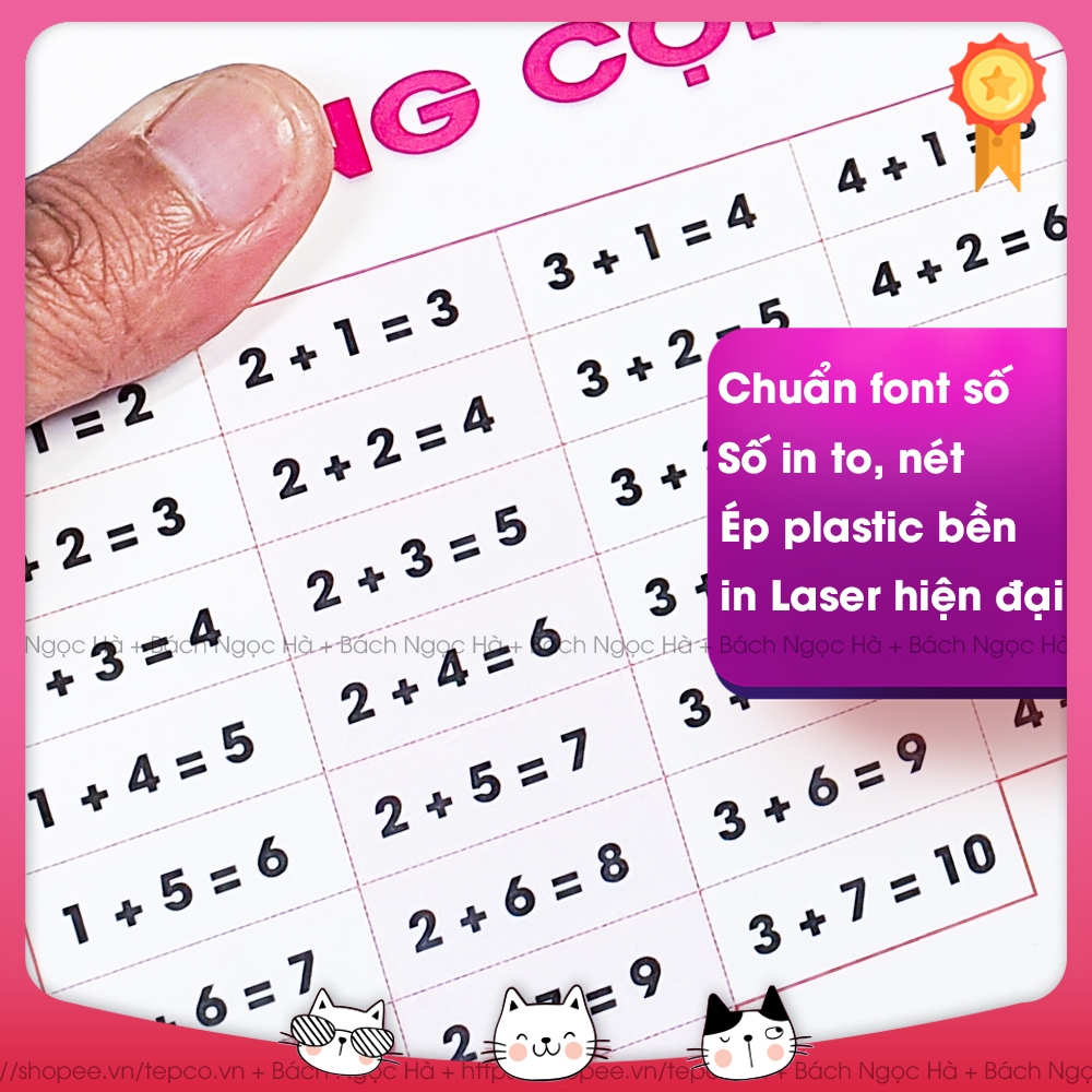 Addition and subtraction table with range of 10 a4 size laminated in