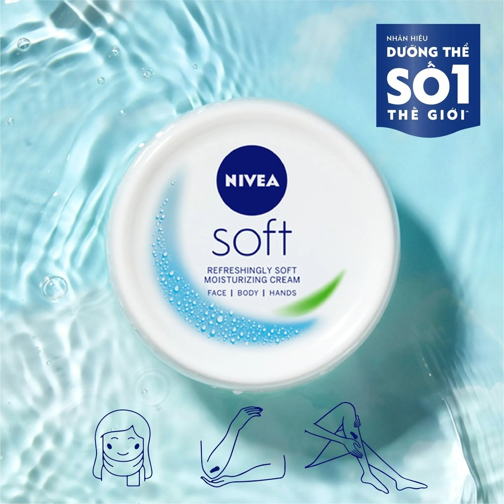 Nivea Soft Moisturizer 200ml for both face and body Soft skin Shopee