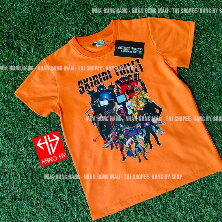 Titan Speakerman Orange TShirt Skibidi Toilet Many Characters Thai