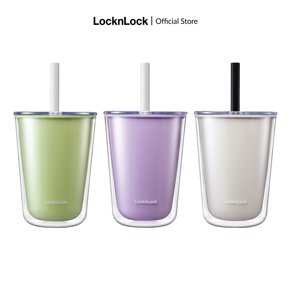 Lock&lock Bubble Tea cold cup 720ml with pearl straw HAP529 | Shopee ...