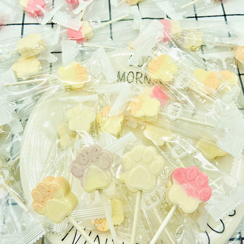 Set Of 10 Cute Cat FootShaped Cow'S Milk Lollipops Shopee Philippines
