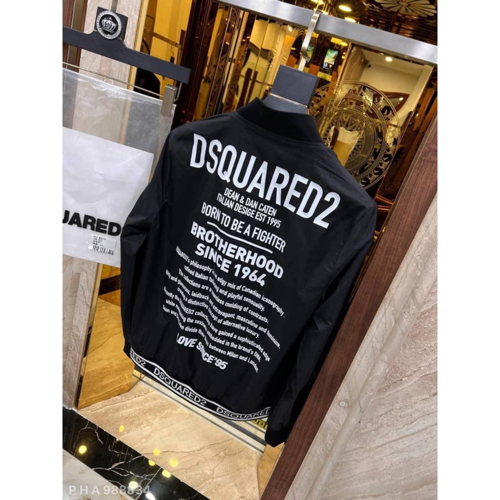 Dsq Men's Wind Jacket Full Back Letter Printed Front And Back Style ...