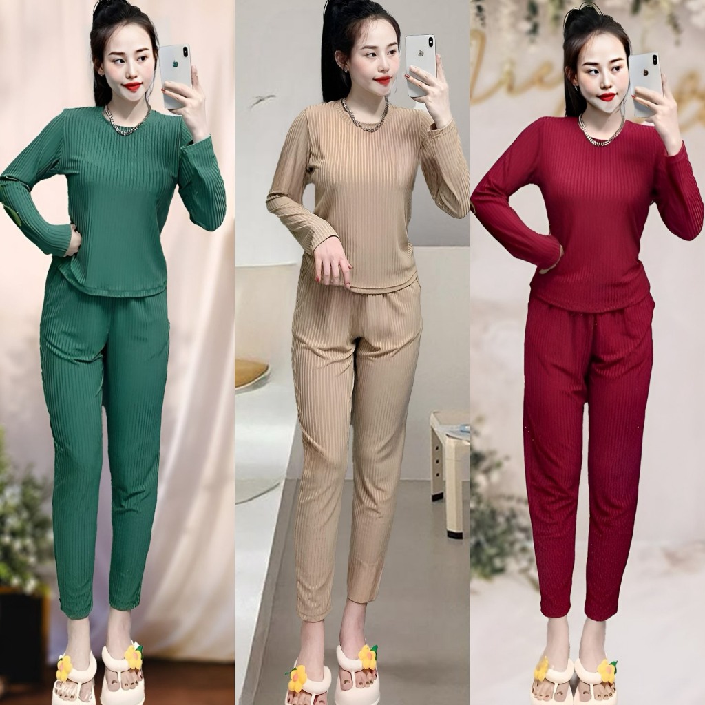 40-65kg home wear set, medium form cream warmer set with ribbed elastic ...