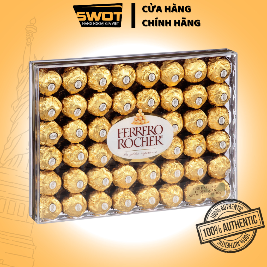 Ferrero Rocher Usa Chocolate 48 capsules 600g, Premium American Ferrero ...