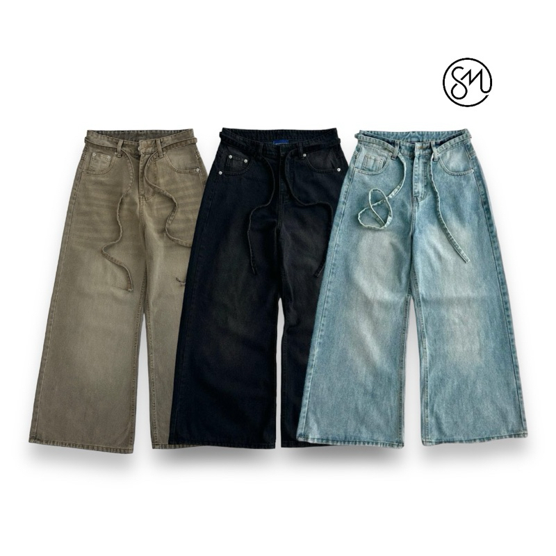 LOOSE BAGGY JEANS SUPER BIG TUBE WIDE FORM SPEAKER BELT UNISEX FORM FOR ...