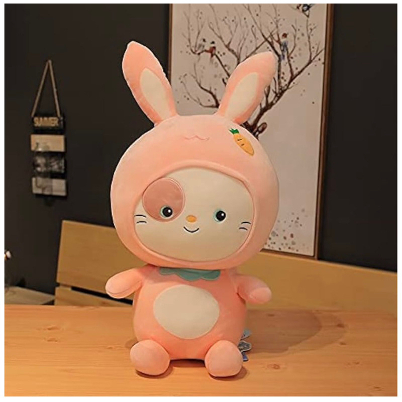 Teddy bear, soft pink rabbit stuffed animal, size 43cm | Shopee Philippines