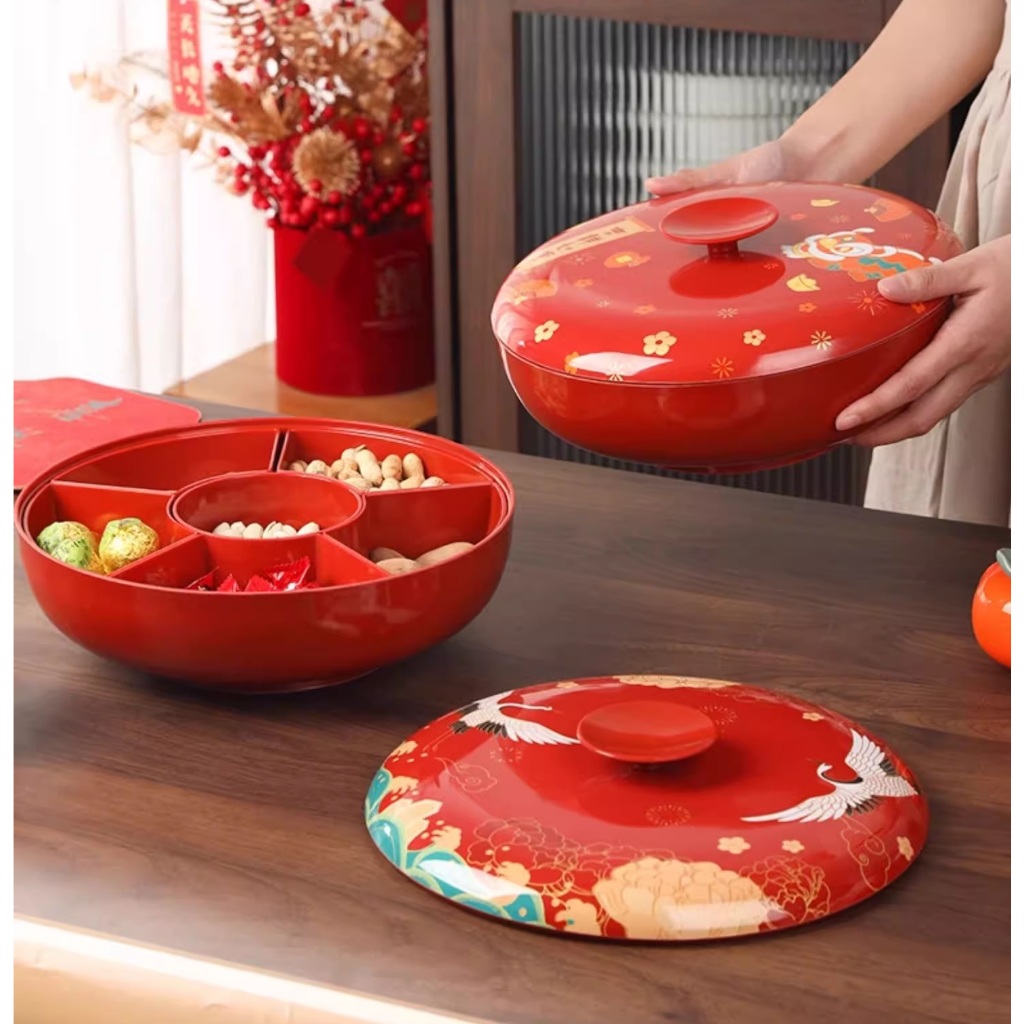 Gift box Double craneCNY 2024 Candy display tray, dried fruit jam