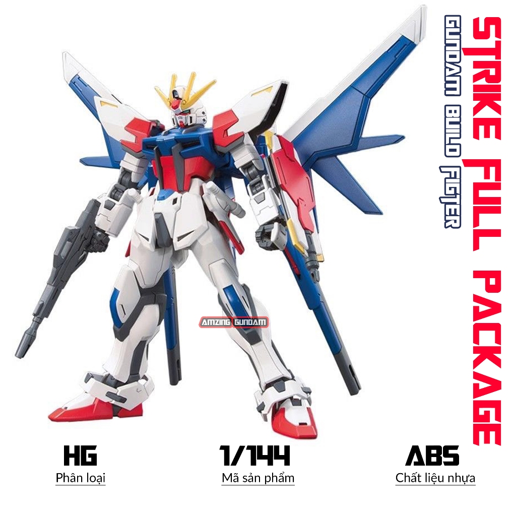 Hg Build Strike Gundam Full Package Assembly Model, 1/144 Plastic Model