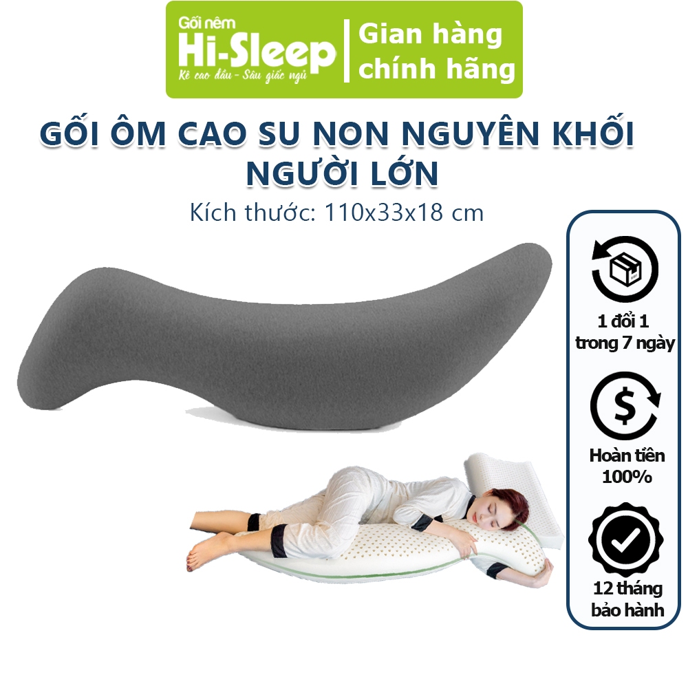 Hi-sleep monolithic latex body pillow for adults - Ergonomic design for ...