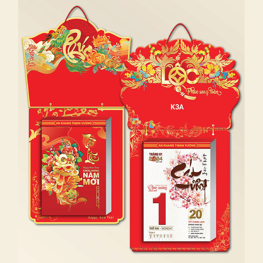 Calendar Bloc, Wall Calendar, Calendar CNY 2024, Calendar, Calendar