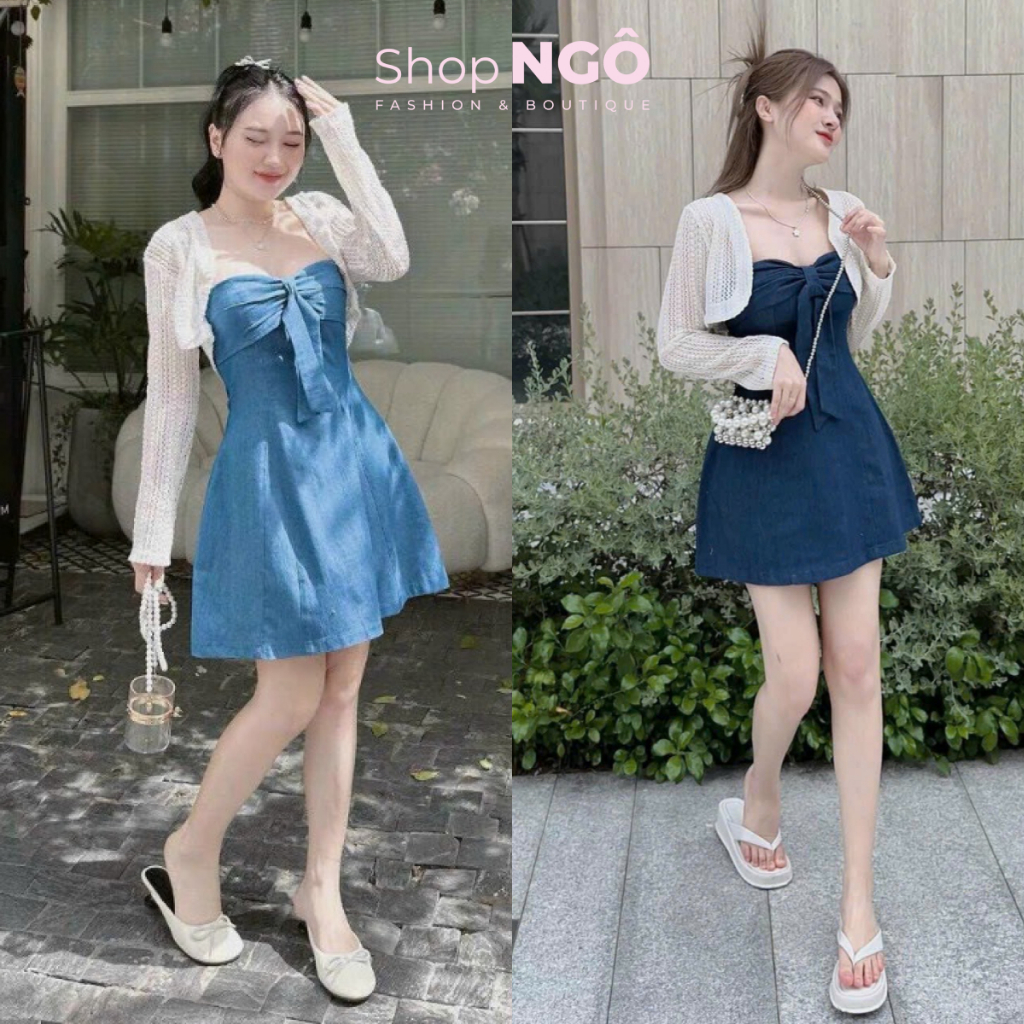 Bow Tie Denim Dress