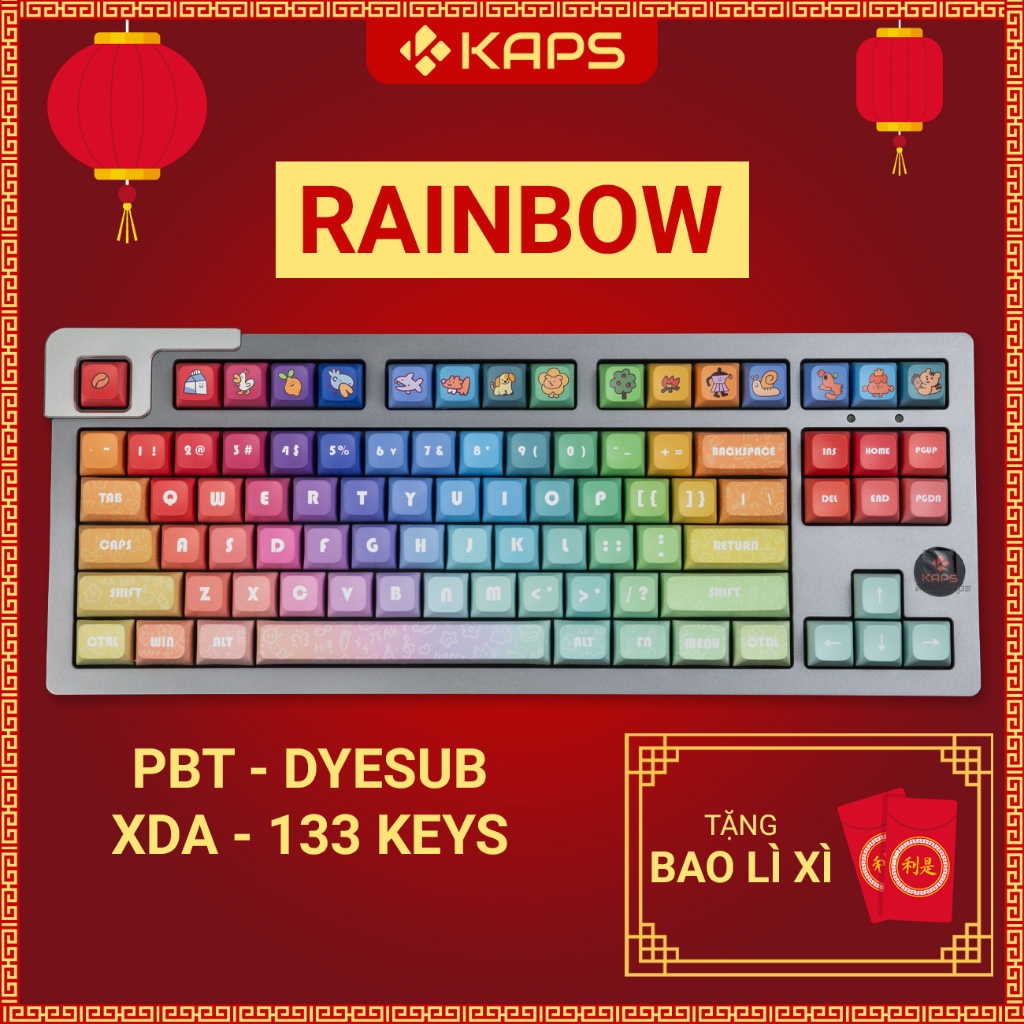 Rainbow Keycap Rainbow PBT profile XDA plastic in dyesub 133