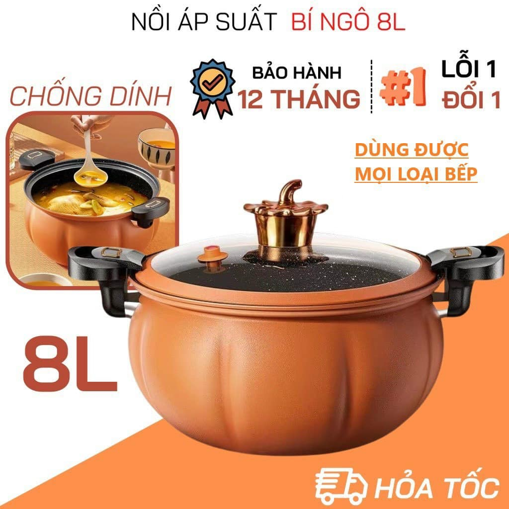 Pumpkin pressure cooker with 8L capacity, 4in1 multifunction stew