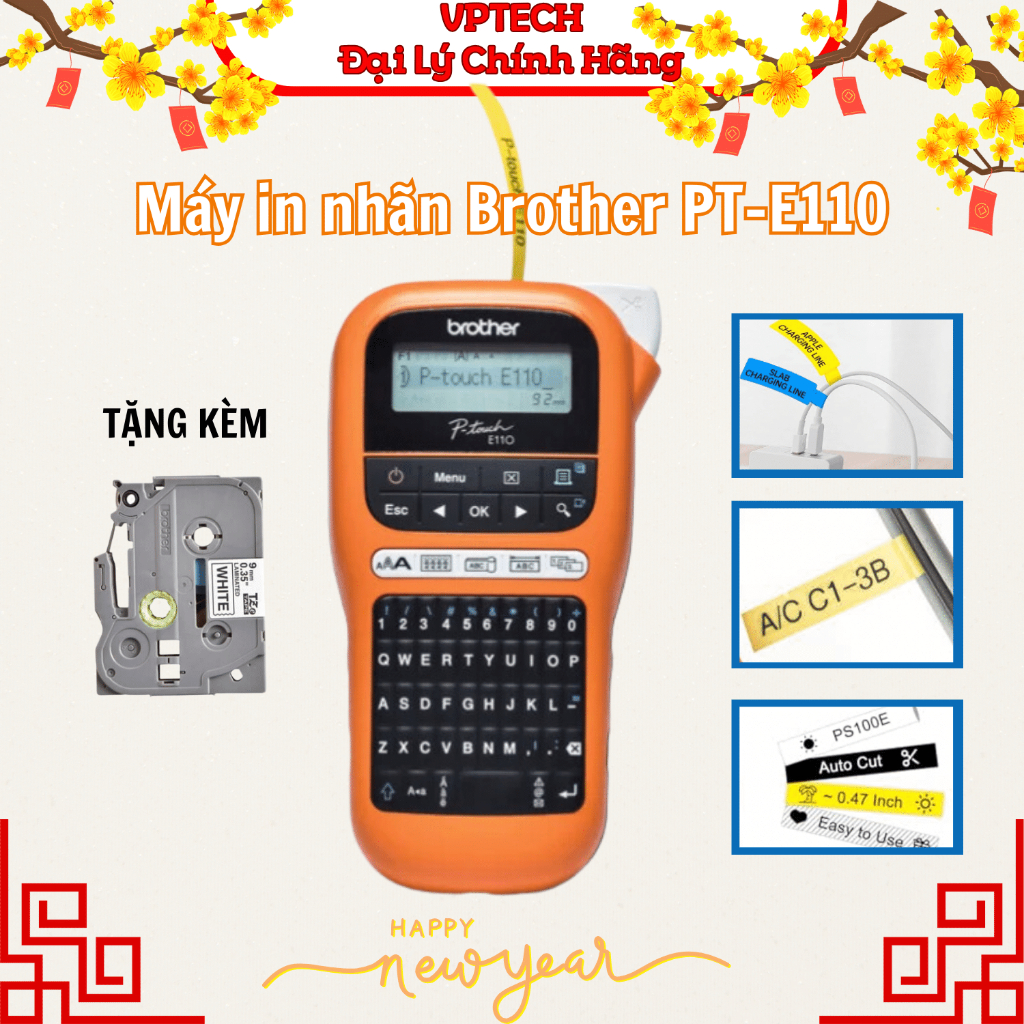 Brother PT-E110 handheld label printer - Genuine product, comes with ...