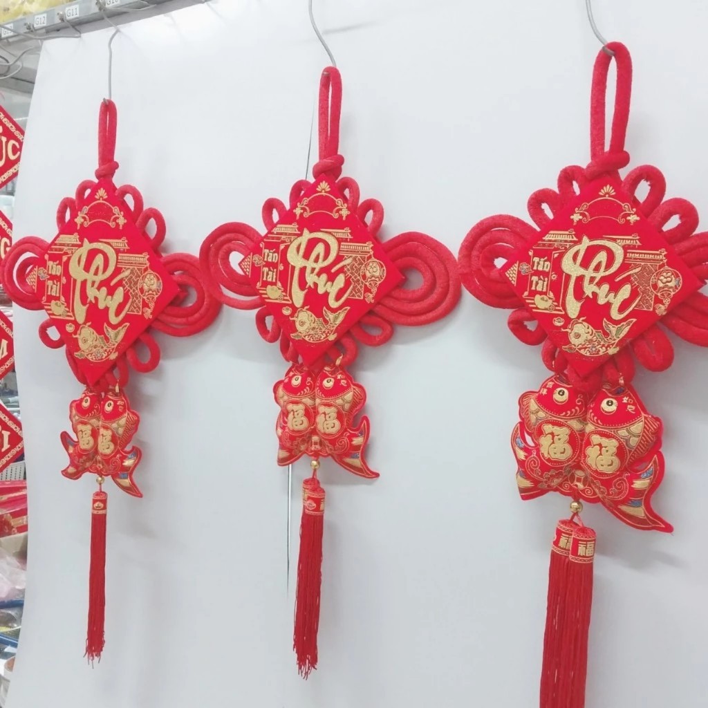 Decorative Hanging Rope New Model Double Carp Shaped Blessing LetterCNY ...