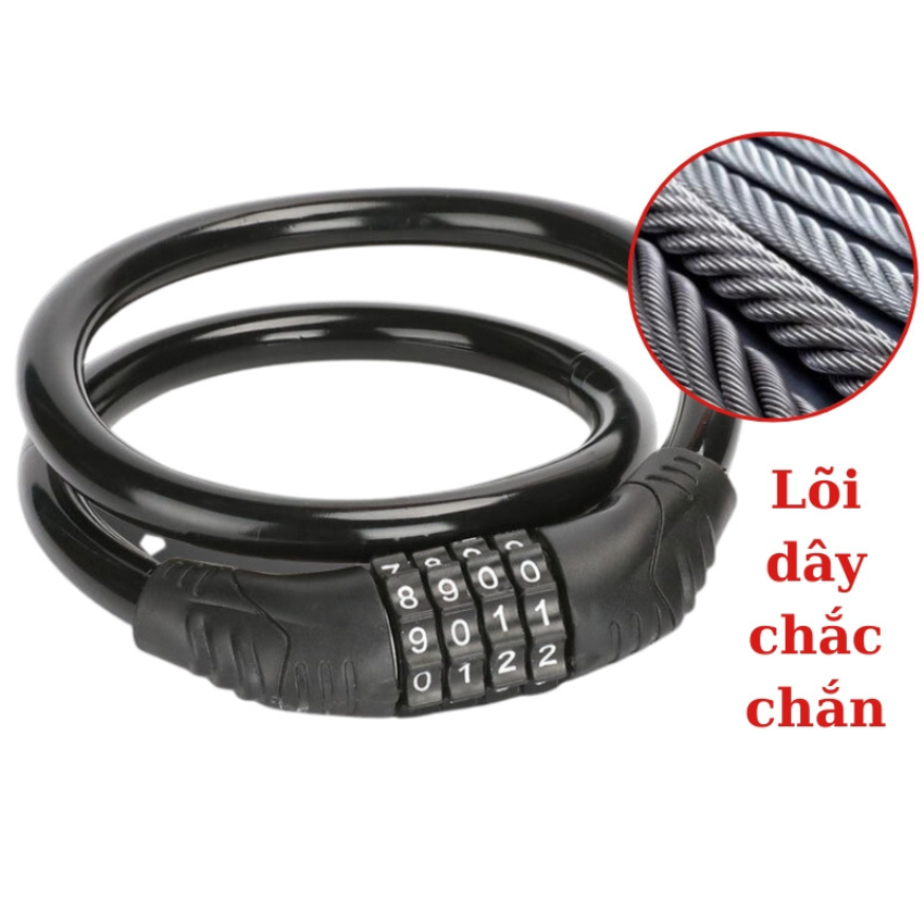 4digit Sports Bicycle Lock Steel Core Keyless Bicycle Saddle Rope Lock