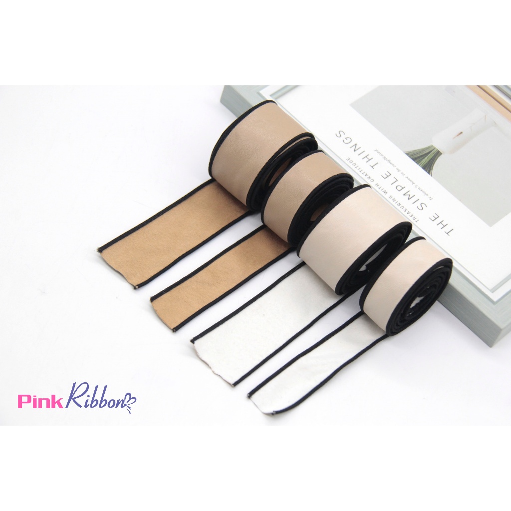 Faux leather fabric ribbons with embossed edges in 2 sizes, 25mm and ...