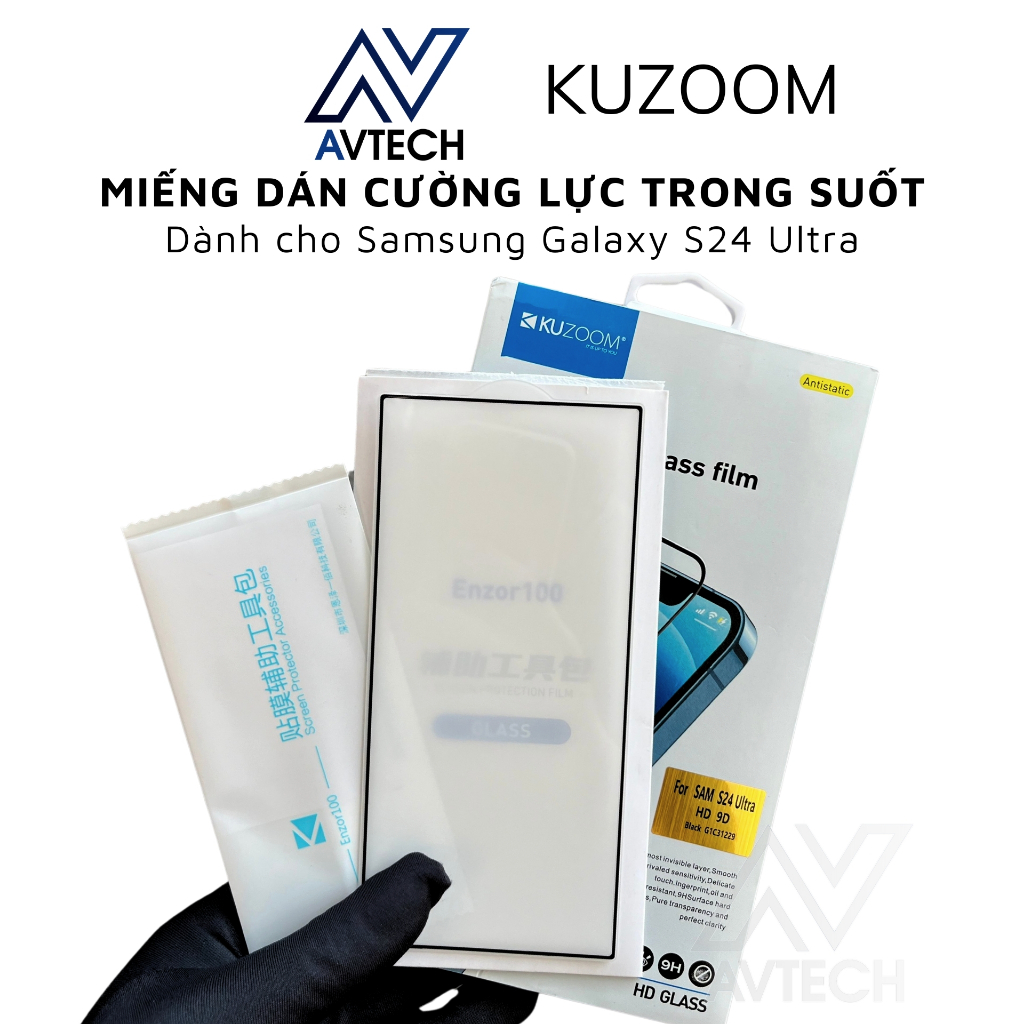 Kuzoom Tempered Glass Screen Protector for Samsung Galaxy S24 Ultra
