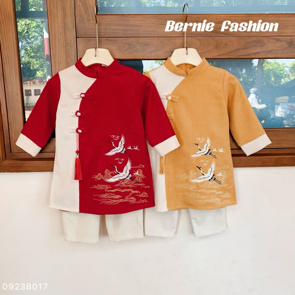 Bernie crane embroidered velvet ao dai Set is super beautiful for boys ...