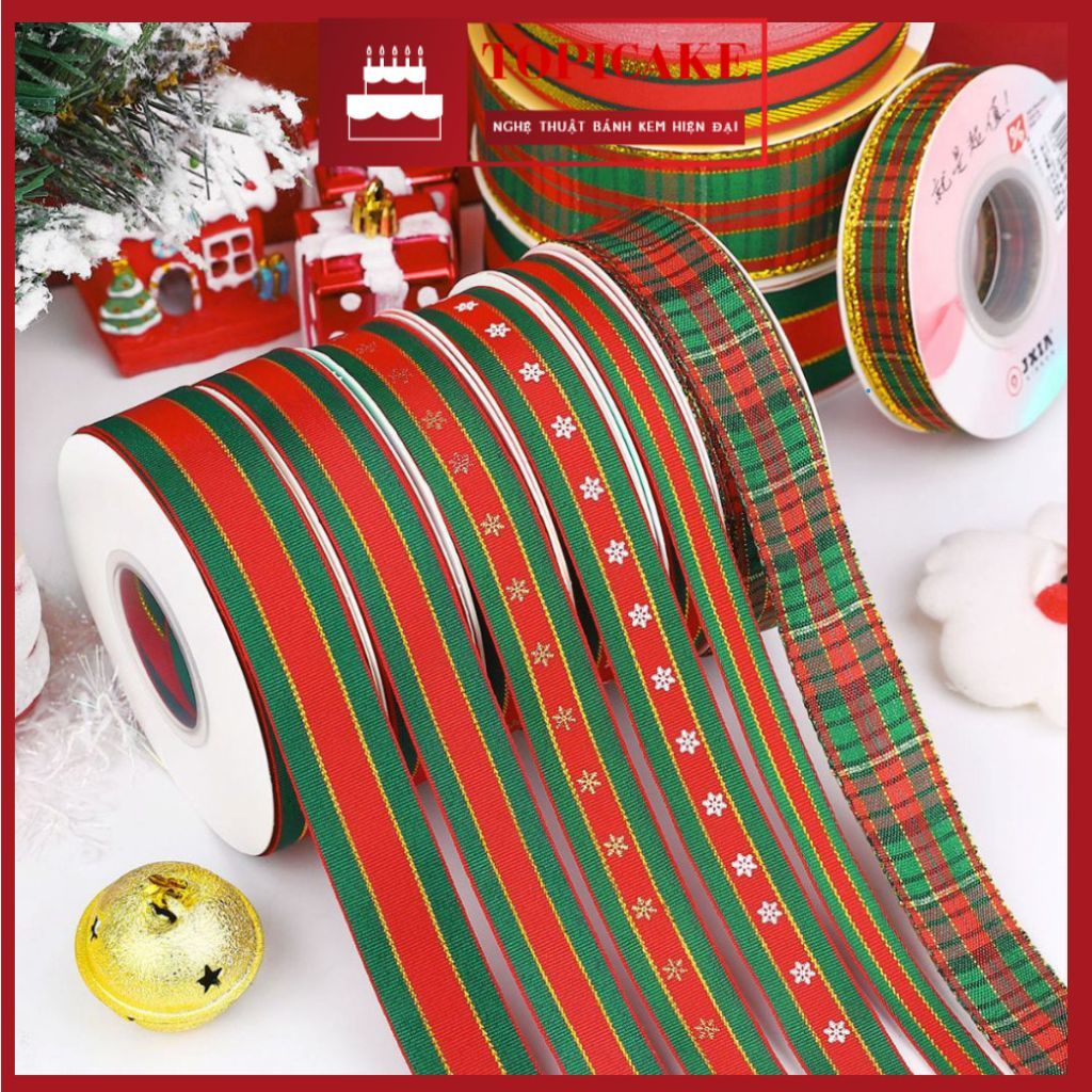 Single Roll 3m Long Christmas Gift Wrapping Ribbon with Red and Blue ...